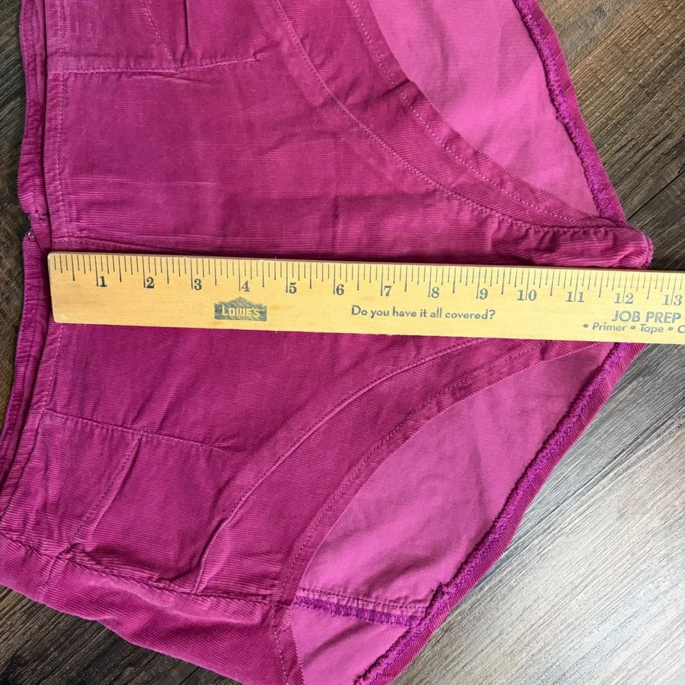 Free People We The Free Keep it Brief Shorts Med Magenta Corduroy High Waist